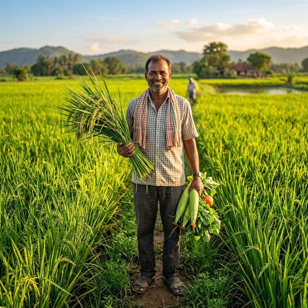 Farmers in a field